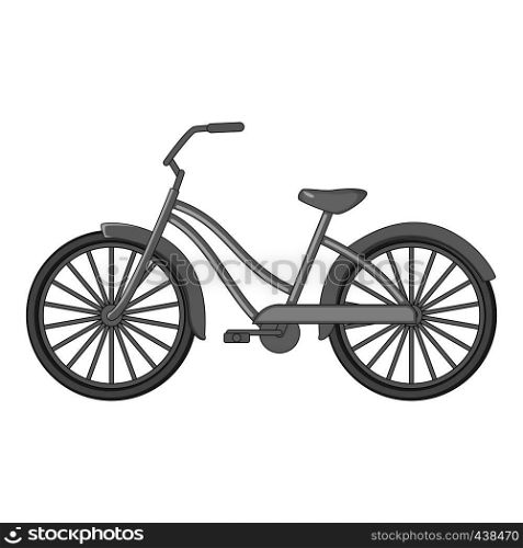 Bike icon in monochrome style isolated on white background vector illustration. Bike icon monochrome