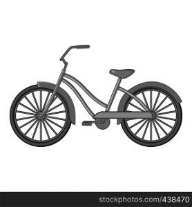 Bike icon in monochrome style isolated on white background vector illustration. Bike icon monochrome