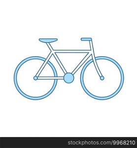 Bike Icon. Thin Line With Blue Fill Design. Vector Illustration.