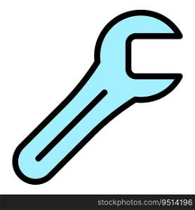 Bike key icon outline vector. Gear part. Filter engine color flat. Bike key icon vector flat