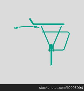 Bike Luggage Carrier Icon. Green on Gray Background. Vector Illustration.