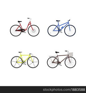 Bike, minimal design. Vector illustration. Set in flat