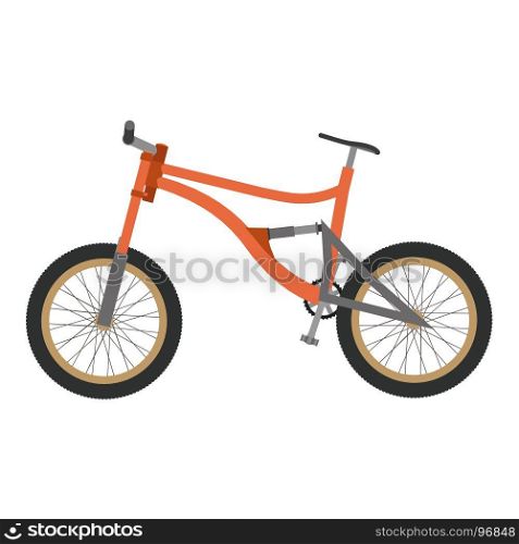 Bike mountain downhill orange vector flat icon bicycle illustration urban extreme