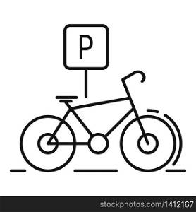 Bike parking icon. Outline bike parking vector icon for web design isolated on white background. Bike parking icon, outline style