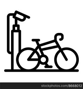 Bike parking security icon outline vector. Space zone. Public ticket. Bike parking security icon outline vector. Space zone