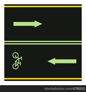 Bike path icon. Cartoon illustration of bike path vector icon for web. Bike path icon, cartoon style