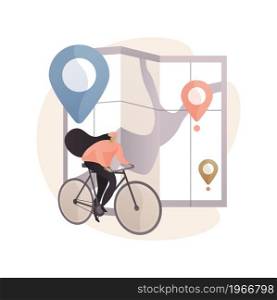 Bike paths network abstract concept vector illustration. National cycling path, bike road network, outdoor recreation, bicycle city map, park cycling route, urban bikeway system abstract metaphor.. Bike paths network abstract concept vector illustration.