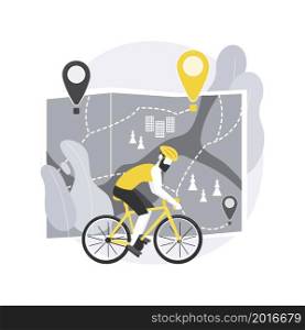 Bike paths network abstract concept vector illustration. National cycling path, bike road network, outdoor recreation, bicycle city map, park cycling route, urban bikeway system abstract metaphor.. Bike paths network abstract concept vector illustration.
