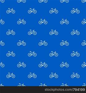 Bike pattern repeat seamless in blue color for any design. Vector geometric illustration. Bike pattern seamless blue