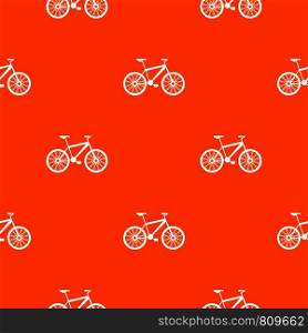 Bike pattern repeat seamless in orange color for any design. Vector geometric illustration. Bike pattern seamless