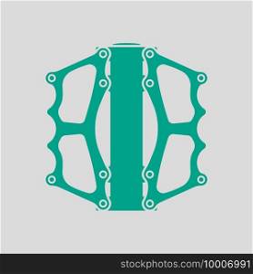 Bike Pedal Icon. Green on Gray Background. Vector Illustration.