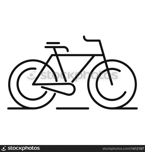 Bike rent transport icon. Outline bike rent transport vector icon for web design isolated on white background. Bike rent transport icon, outline style