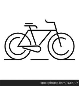 Bike rent transport icon. Outline bike rent transport vector icon for web design isolated on white background. Bike rent transport icon, outline style