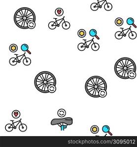 Bike Repair Service Vector Seamless Pattern Thin Line Illustration. Bike Repair Service Vector Seamless Pattern
