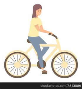 Bike ride icon cartoon vector. Family sport. Training parent. Bike ride icon cartoon vector. Family sport