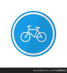 bike road sign vector bicycle illustration in flat style, isolate. bike road sign vector bicycle illustration in flat style