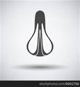 Bike Seat Icon Top View. Dark Gray on Gray Background With Round Shadow. Vector Illustration.