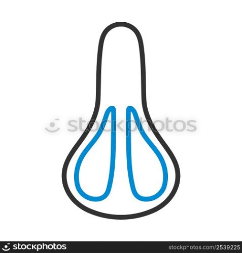 Bike Seat Icon Top View. Editable Bold Outline With Color Fill Design. Vector Illustration.