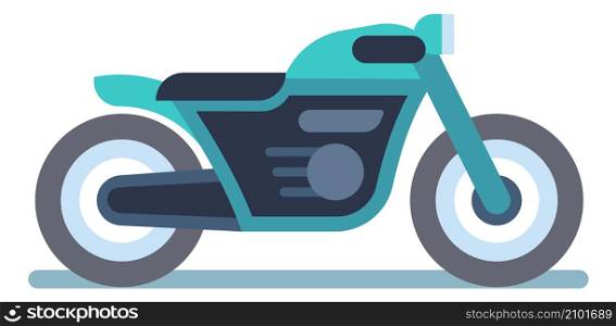 Bike side view. Cartoon icon of motor vehicle isolated on white background. Bike side view. Cartoon icon of motor vehicle