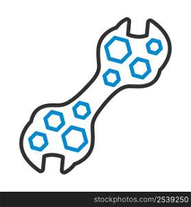 Bike Spanner Icon. Editable Bold Outline With Color Fill Design. Vector Illustration.