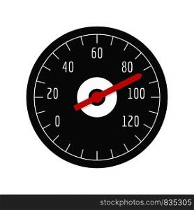 Bike speedometer icon. Flat illustration of bike speedometer vector icon for web isolated on white. Bike speedometer icon, flat style
