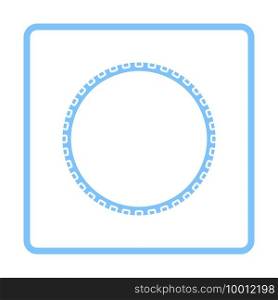 Bike Tyre Icon. Blue Frame Design. Vector Illustration.