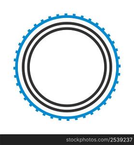 Bike Tyre Icon. Editable Bold Outline With Color Fill Design. Vector Illustration.