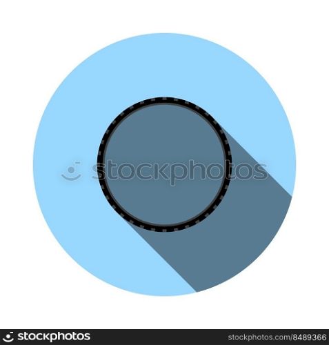 Bike Tyre Icon. Flat Circle Stencil Design With Long Shadow. Vector Illustration.