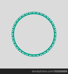 Bike Tyre Icon. Green on Gray Background. Vector Illustration.