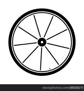 Bike Wheel Icon. Black Stencil Design. Vector Illustration.