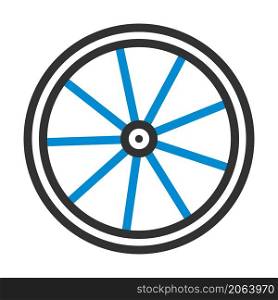 Bike Wheel Icon. Editable Bold Outline With Color Fill Design. Vector Illustration.