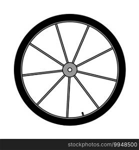 Bike Wheel Icon. Editable Outline With Color Fill Design. Vector Illustration.