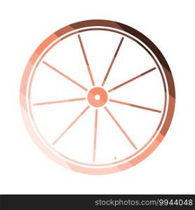 Bike Wheel Icon. Flat Color Ladder Design. Vector Illustration.