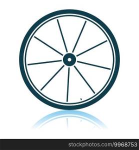 Bike Wheel Icon. Shadow Reflection Design. Vector Illustration.
