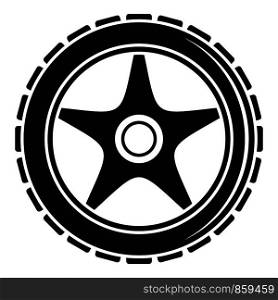 Bike wheel icon. Simple illustration of bike wheel vector icon for web design isolated on white background. Bike wheel icon, simple style