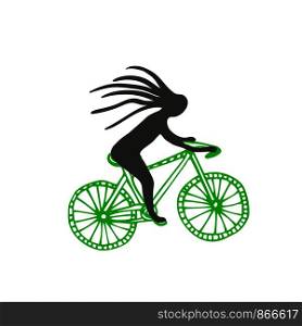 Bike with cyclist. Vector icon. Poster Sticker design. Bike with cyclist. Vector icon. Poster, Sticker design.