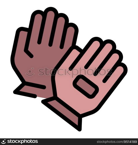 Biker gloves icon outline vector. Motorbike equipment. Glove part color flat. Biker gloves icon vector flat