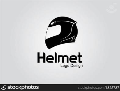 Biker's helmet vector logo design template.