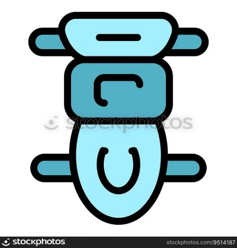 Biker spine protect icon outline vector. Jacket equipment. Motor gear color flat. Biker spine protect icon vector flat