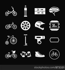 Biking icons set vector white isolated on grey background . Biking icons set grey vector