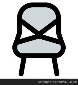 Bikini chair with a chrome-wired seat.