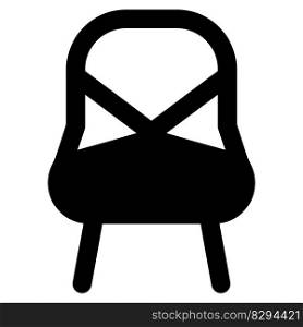 Bikini chair with a chrome-wired seat.