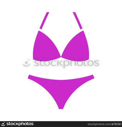 Bikini Icon. Flat Color Design. Vector Illustration.