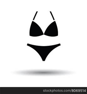 Bikini icon. White background with shadow design. Vector illustration.