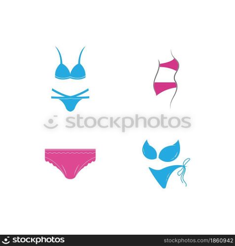 Bikini Logos Vector Template. Swimsuit Logo Design Vector