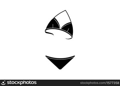 Bikini or lingerie icon vector in silhouette style