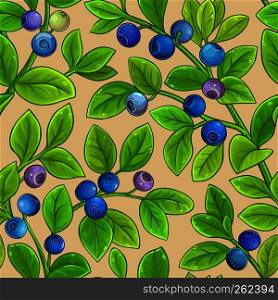 bilberry vector pattern on color background. bilberry vector pattern