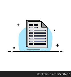 Bill, excel, file, invoice, statement Flat Color Icon Vector