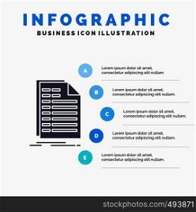 Bill, excel, file, invoice, statement Infographics Template for Website and Presentation. GLyph Gray icon with Blue infographic style vector illustration.. Vector EPS10 Abstract Template background