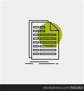 Bill, excel, file, invoice, statement Line Icon. Vector EPS10 Abstract Template background